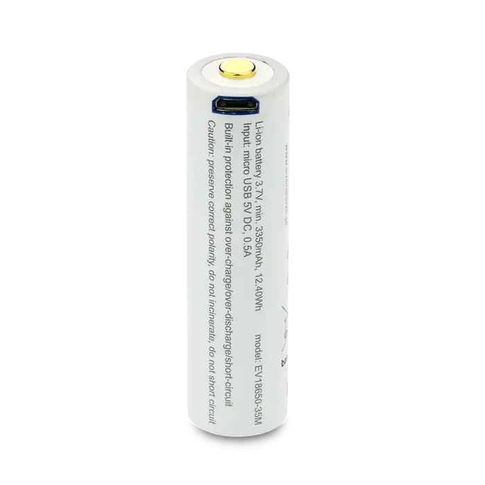 everActive 18650 3.7V Li-ion 3500mAh  oplaadbaar micro USB batterij