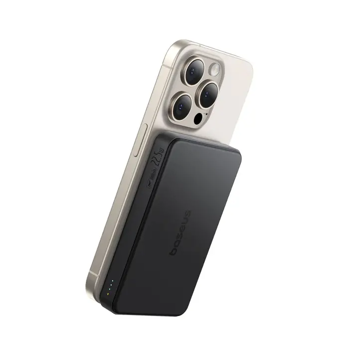 Baseus Qi2 MagSafe draadloze powerbank 10.000mAh met 22.5W snelladen, USB-C en LED-indicator – zwart