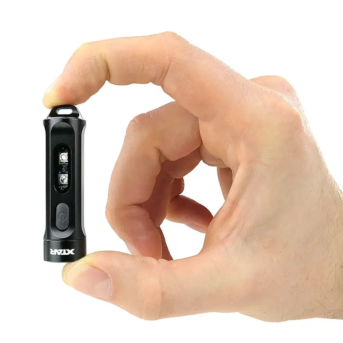 XTAR T1 compacte 500 lm sleutelhanger zaklamp met USB‑C, RGB en UV‑LED