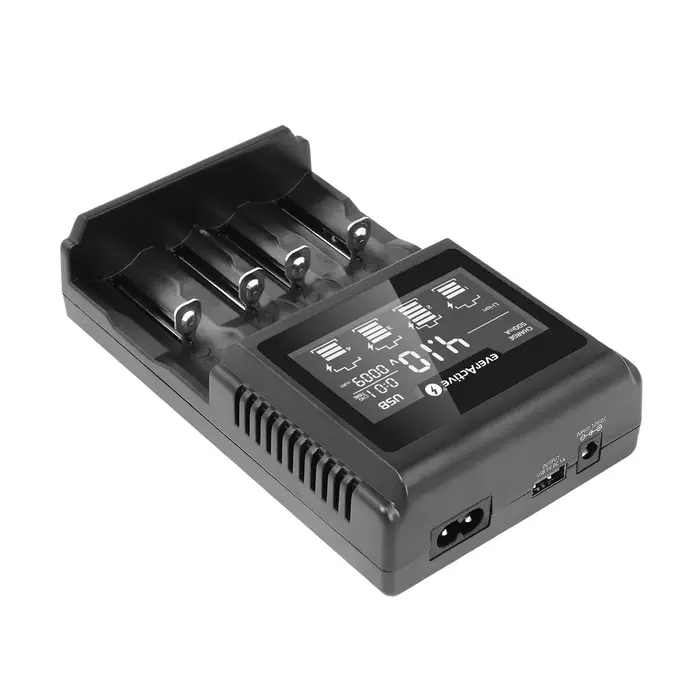 EverActive UC4000 professionele 4‑kanaals smart charger – Li‑ion, Ni‑MH, LiFePO4 met reactivatie & capaciteitsmeting