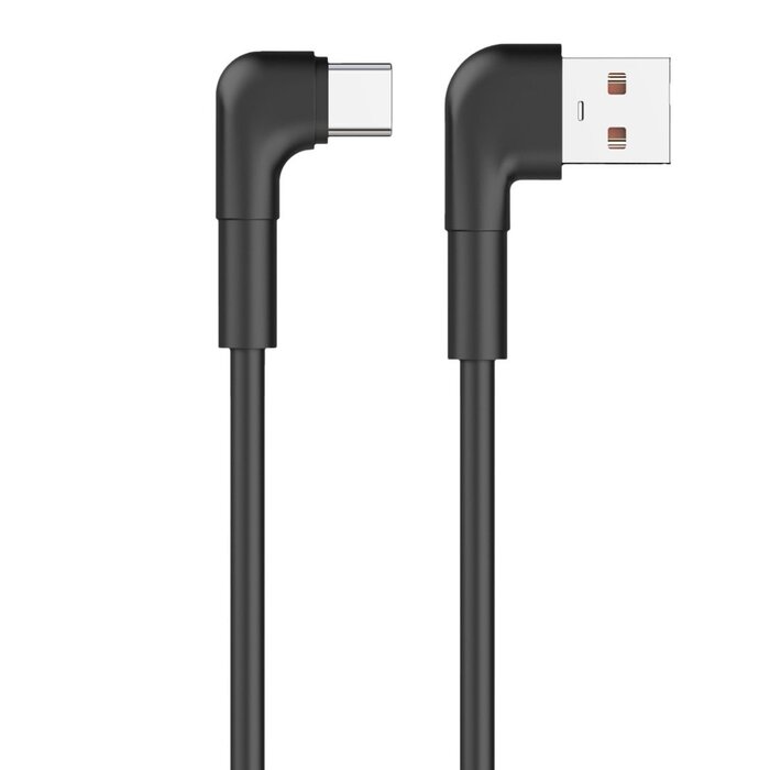 maXlife USB  naar USB-C  kabel 100cm  zwart  haaks