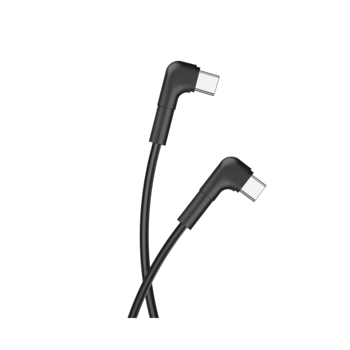 maXlife USB-C  naar USB-C  kabel 100cm  zwart  haaks
