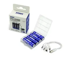 XTAR AA 1,5V Li-ion Oplaadbare Batterij – 4 Stuks – 3000Ah -USB-C