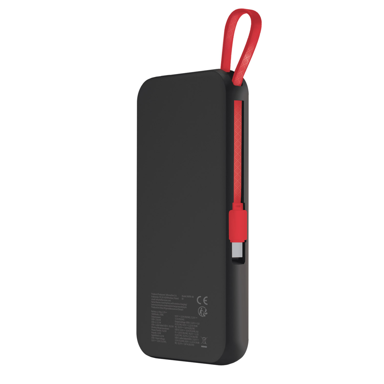 maXlife 10.000 mAh Wireless Powerbank Zwart – MagSafe 3‑in‑1, USB‑C & USB‑A poorten, 22.5 W output, ingebouwde USB‑C kabel