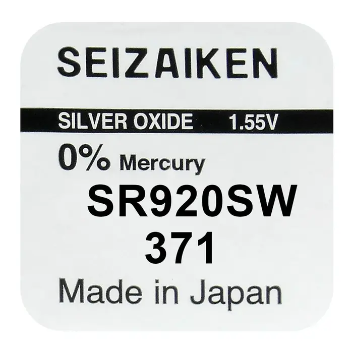 Seiko 371 / SR920SW horlogebatterij – 1.55V zilveroxide knoopcel voor horloges