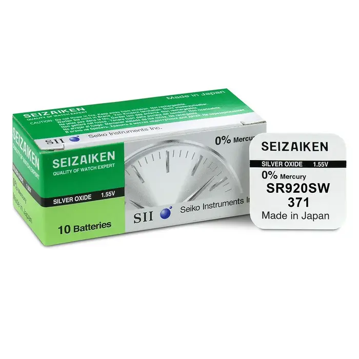 Seiko 371 / SR920SW horlogebatterijen – 1.55V zilveroxide – set van 10 knoopcellen
