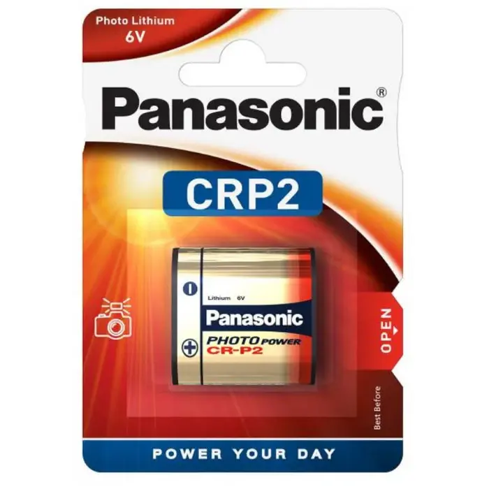 Panasonic CR‑P2 lithium batterij 6 V – hoge capaciteit primair – geschikt voor camera’s en professionele toepassingen