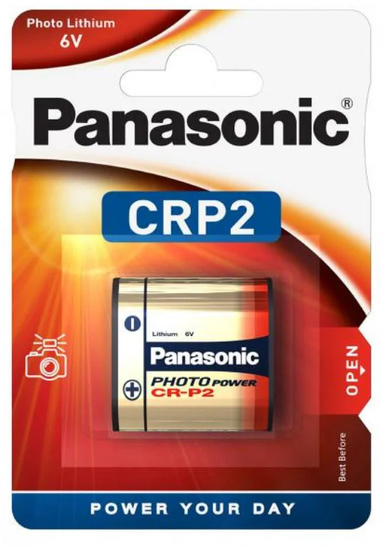 Panasonic CR‑P2 lithium batterij 6 V – hoge capaciteit primair – geschikt voor camera’s en professionele toepassingen