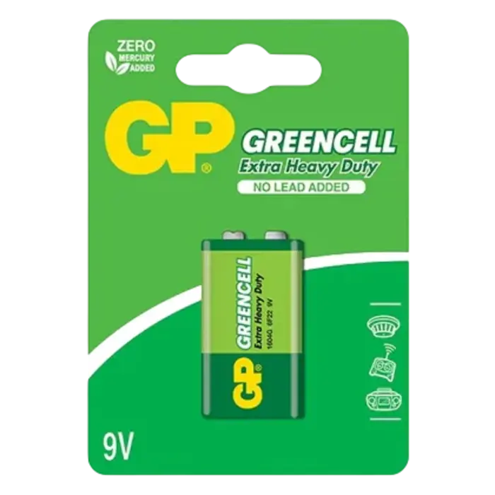 GP 9V GreenCell zink batterij