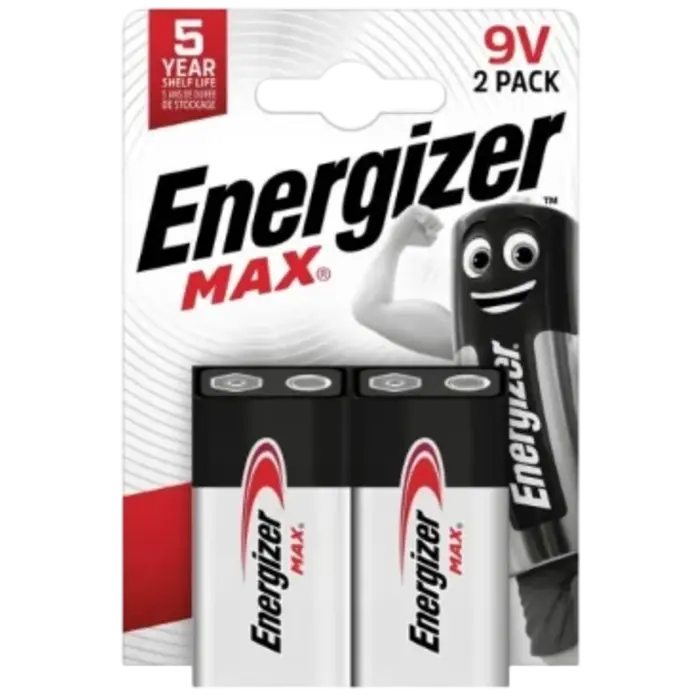 Energizer 9V Max alkaline batterijen – krachtige en duurzame energiebron per 2 stuks