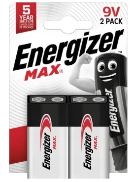 Energizer 9V Max alkaline batterijen – krachtige en duurzame energiebron per 2 stuks