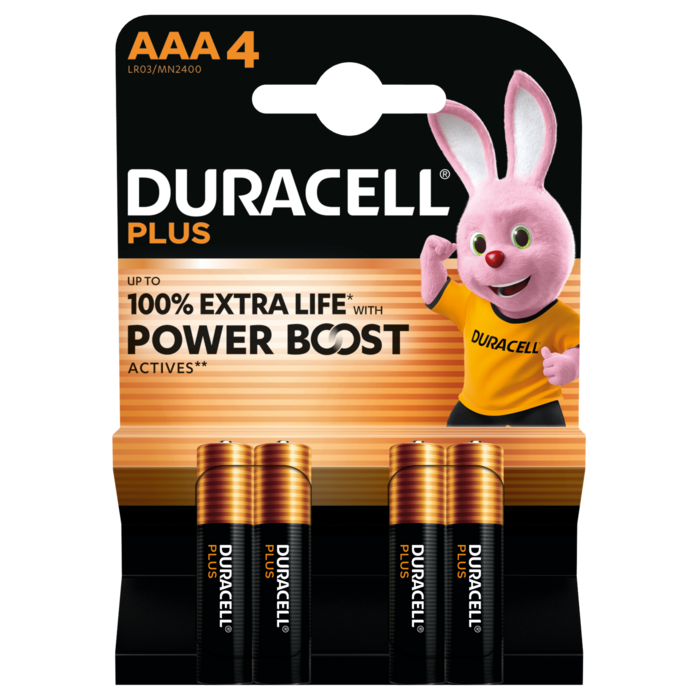 Duracell 4 x AAA Mini penlite Duracell Plus Power Boost  100%