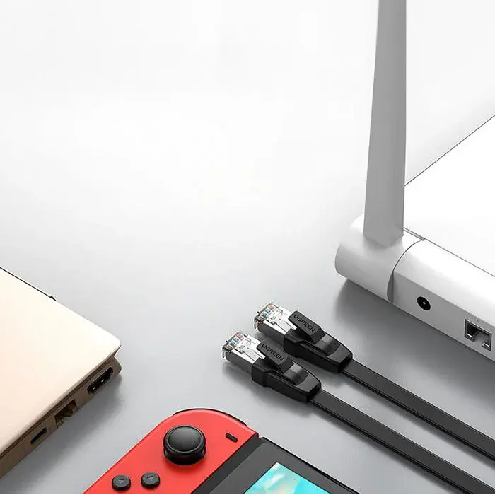 Ugreen Cat 8 Ethernet Kabel 2 Meter – 40 Gbps, 2000 MHz, Plat Ontwerp, RJ45-Connectors