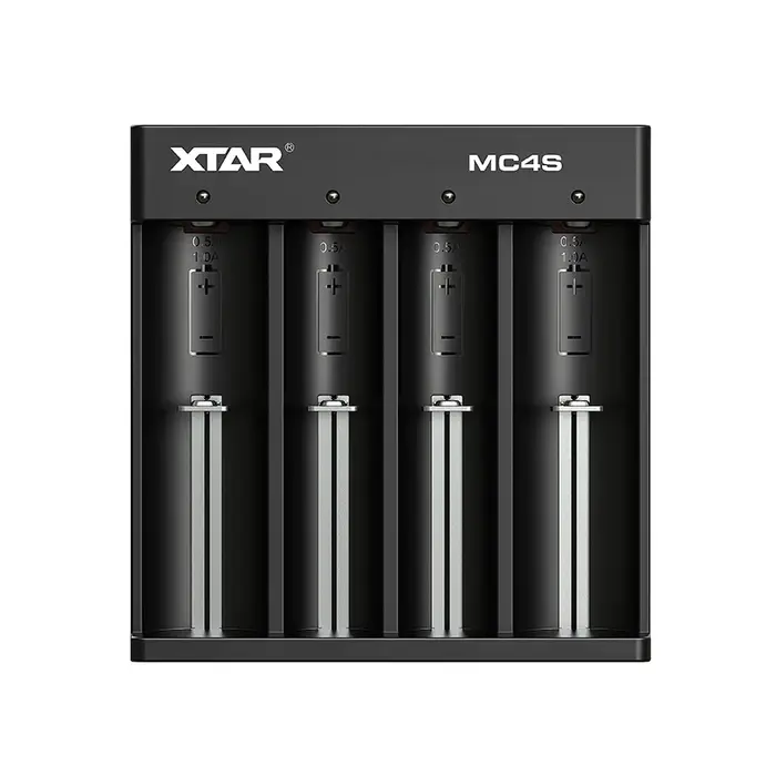 XTAR XTAR MC4S Universele Batterijlader - 4 Onafhankelijke Kanalen - USB-C - Geschikt voor 18650 & Ni-MH