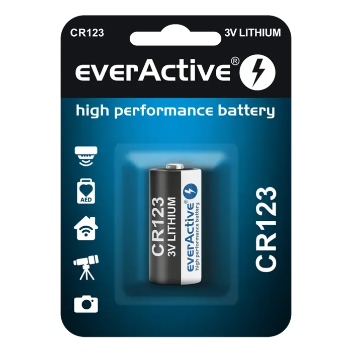 everActive CR123 3V Lithium Photo Batterij - High Capacity 1500mAh - Vervangt CR123A, DL123A, EL123A
