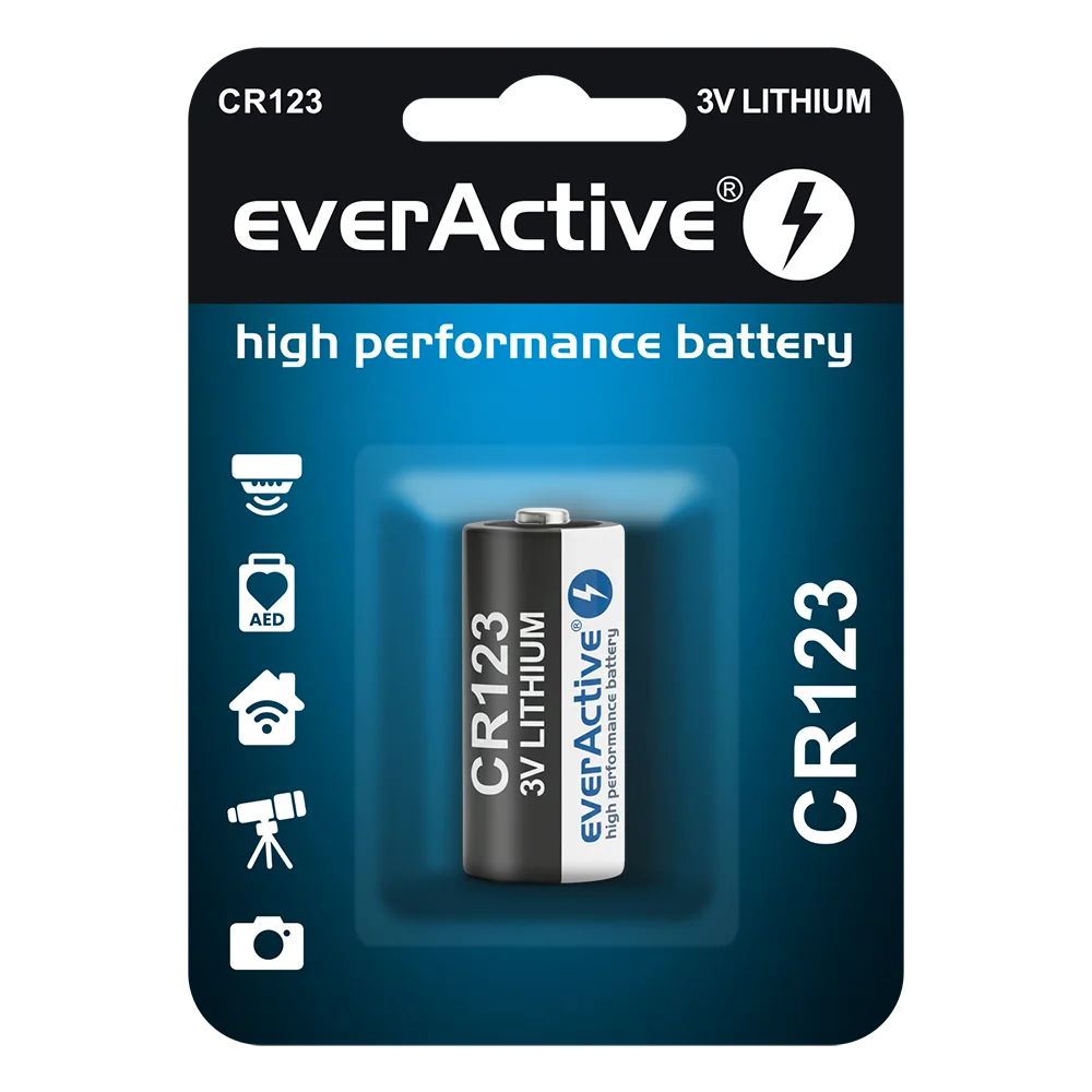 everActive CR123 3V Lithium Photo Batterij - High Capacity 1500mAh - Vervangt CR123A, DL123A, EL123A