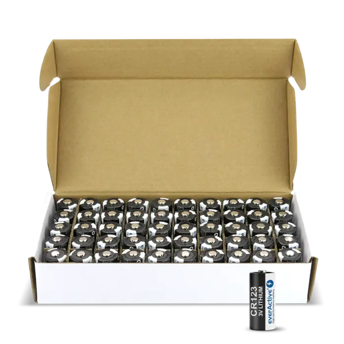 everActive Industrial Lithium Photo CR123A Batterijen 3V - 1600mAh - Grootverpakking 50 Stuks