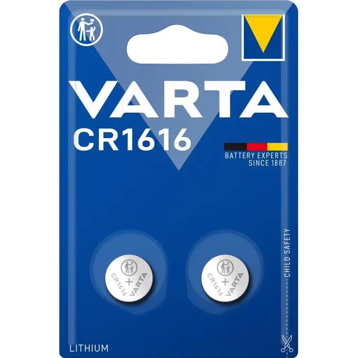 Varta CR1616 3V Lithium Batterijen (2 Stuks) - Voor Autosleutel, Horloge en Game Cartridges