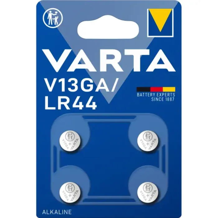 Varta LR44 / V13GA Alkaline Knoopcellen (AG13 / A76) - 1.5V - 4 Stuks - Geschikt voor Speelgoed & Rekenmachines