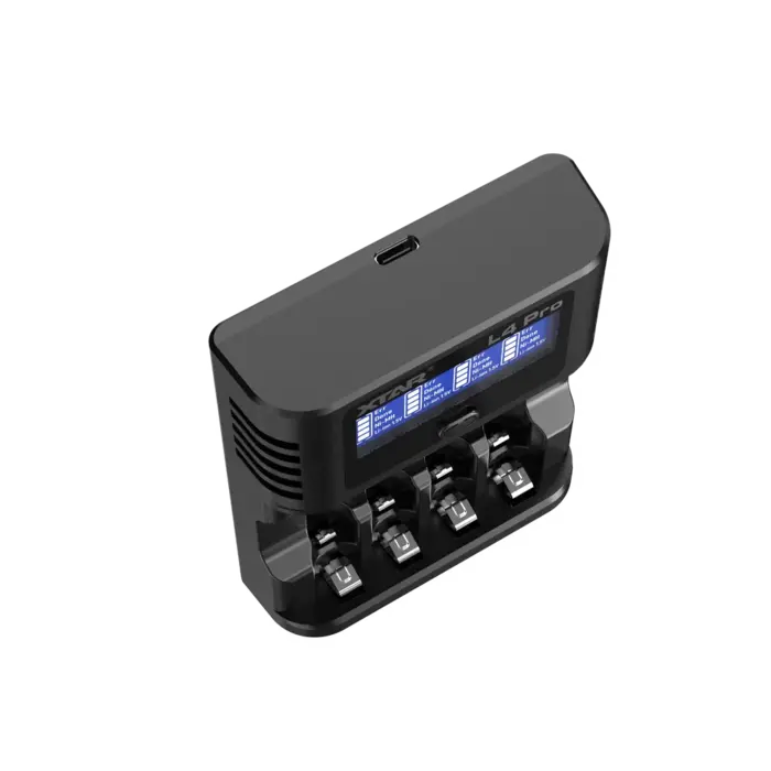 XTAR L4 Pro Universele Smart Batterijlader voor 1.5V Li-ion en Ni-MH - AA / AAA - USB-C