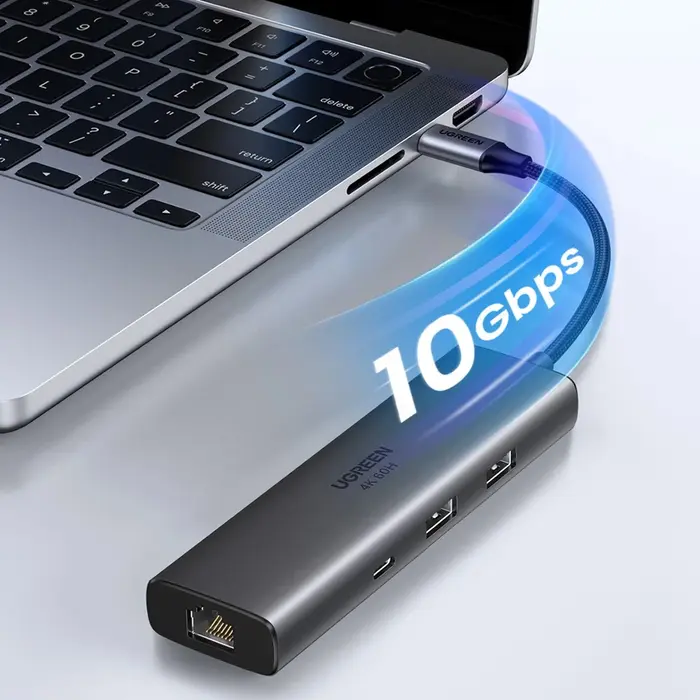 Ugreen USB-C Hub 6-in-1 - 4K 60Hz HDMI - 100W Power Delivery - 3x USB 3.0 - SD/TF Kaartlezer - Space Grey