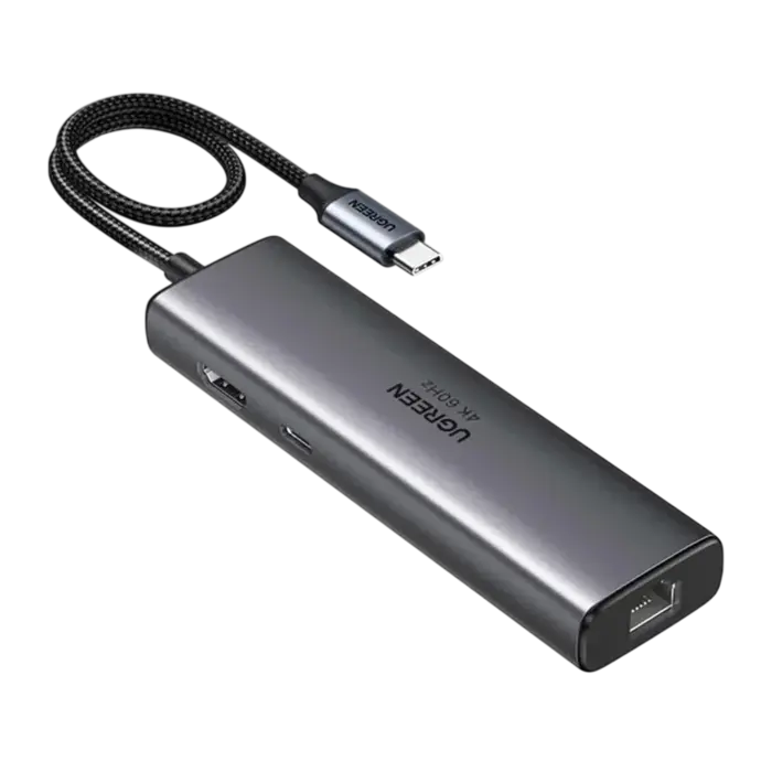 Ugreen USB-C Hub 6-in-1 - 4K 60Hz HDMI - 100W Power Delivery - 3x USB 3.0 - SD/TF Kaartlezer - Space Grey