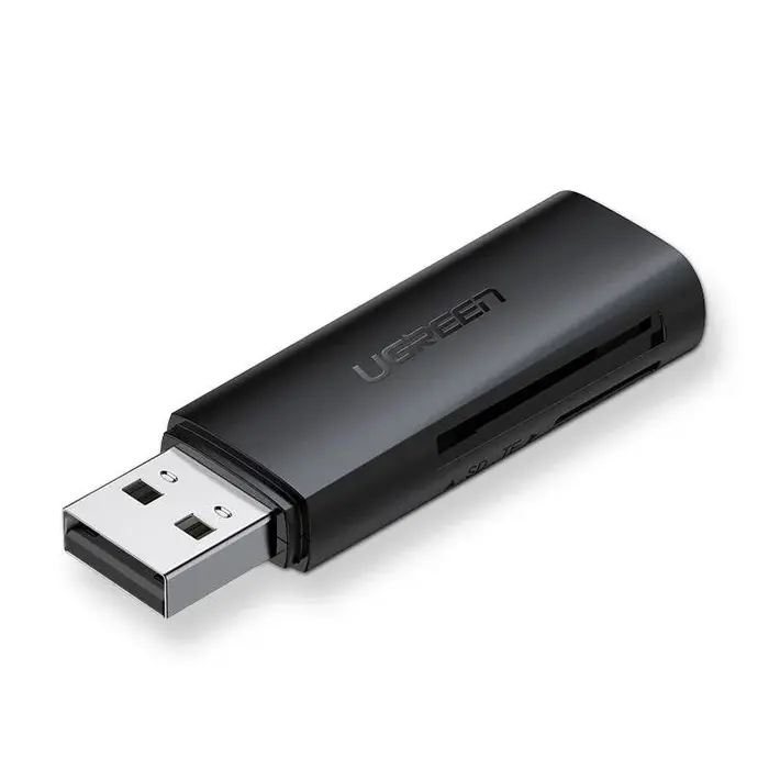 Ugreen USB 3.0 Kaartlezer - Dual Slot voor SD & MicroSD - 5Gbps High Speed Geheugenkaartlezer - Zwart