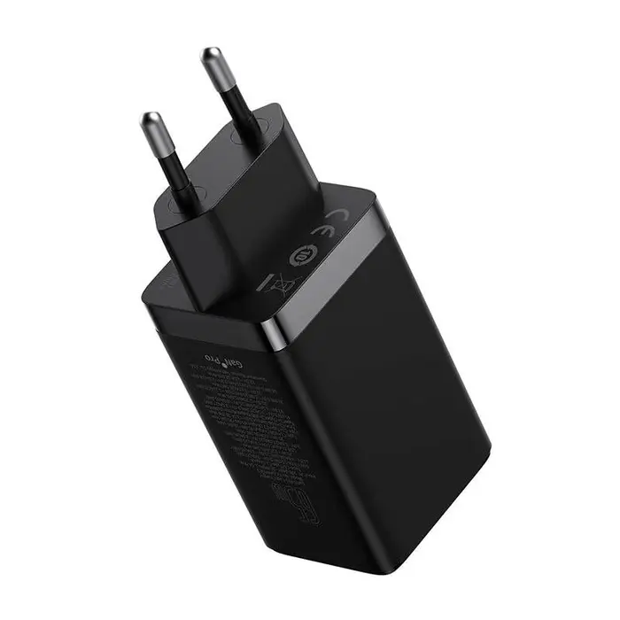 Baseus Baseus GaN5 Pro Fast Charger 65W - 2x USB-C Power Delivery 3.0 & 1x USB-A - Inclusief 100W USB-C Kabel - Zwart