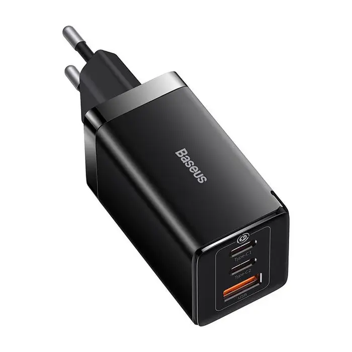 Baseus Baseus GaN5 Pro Fast Charger 65W - 2x USB-C Power Delivery 3.0 & 1x USB-A - Inclusief 100W USB-C Kabel - Zwart