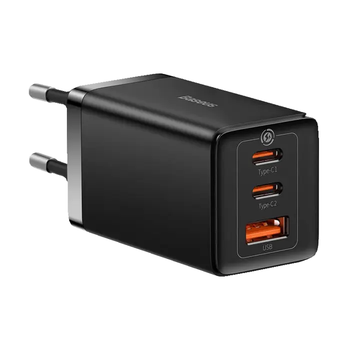 Baseus Baseus GaN5 Pro Fast Charger 65W - 2x USB-C Power Delivery 3.0 & 1x USB-A - Inclusief 100W USB-C Kabel - Zwart