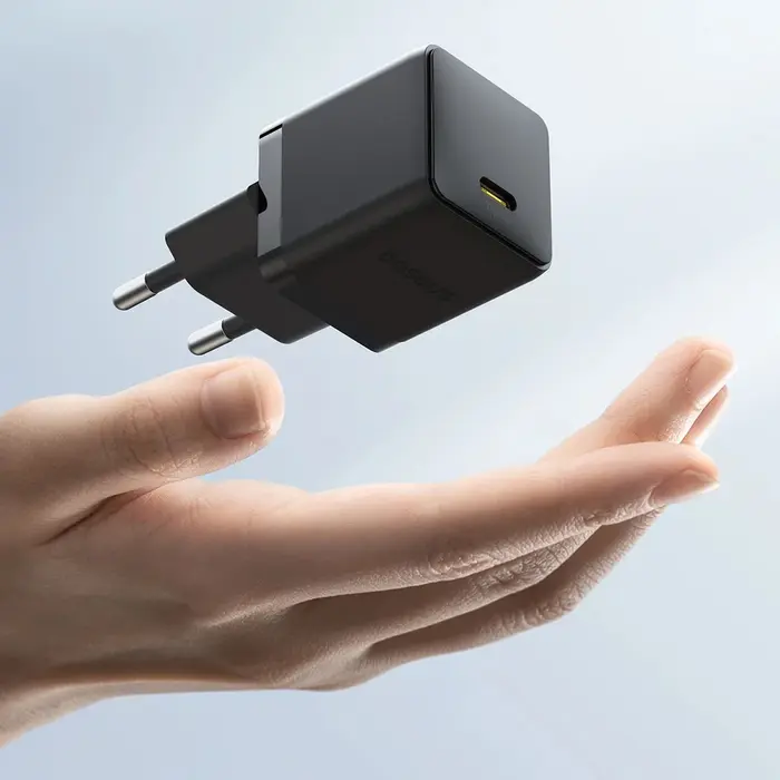 Baseus Palm  Fast AC Charger 20W - USB-C Power Delivery 3.0 - Inclusief 1m USB-C naar USB-C Kabel - Zwart