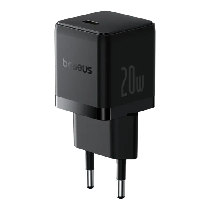 Baseus Palm  Fast AC Charger 20W - USB-C Power Delivery 3.0 - Inclusief 1m USB-C naar USB-C Kabel - Zwart
