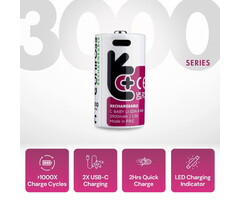 Uniross C Oplaadbare Li-ion Batterijen - 1.5V - USB-C (2 stuks)