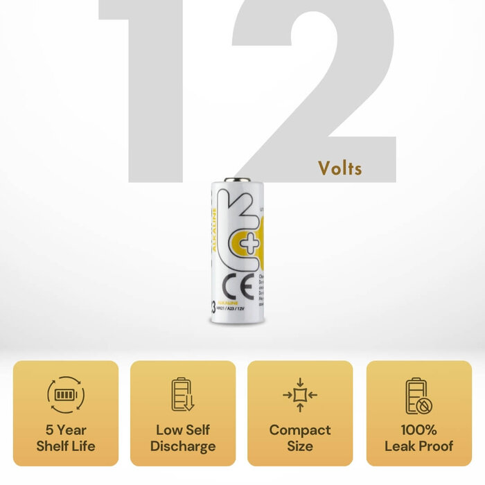 Uniross 23A (MN21) Micro Alkaline Batterijen - 12V - 55mAh - Voordeelverpakking 5 stuks