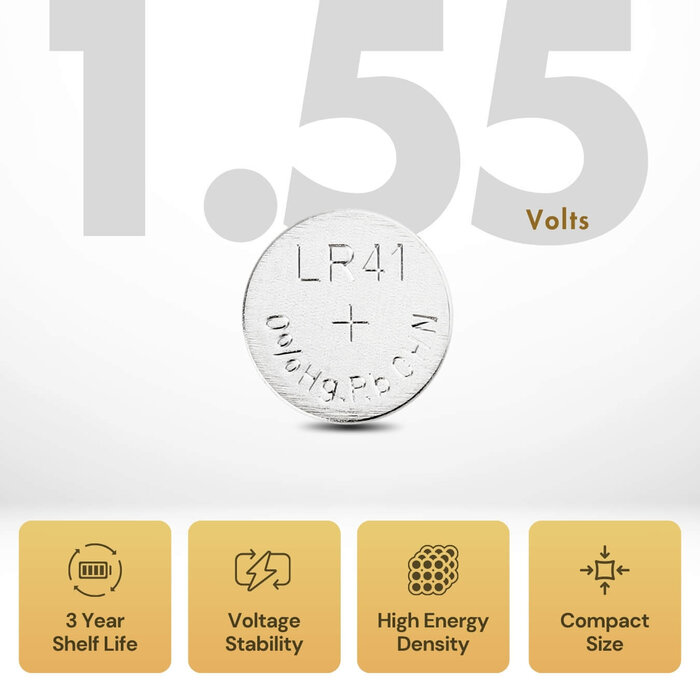 Uniross AG3 / LR41 / LR736 Alkaline Knoopcel Batterijen 1,55V – Blister van 10 stuks