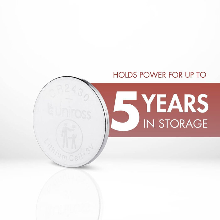 Uniross Uniross CR2430 Lithium Knoopcel Batterijen 3V – Blister van 5 stuks | Hoge energiedichtheid & 5 jaar houdbaar
