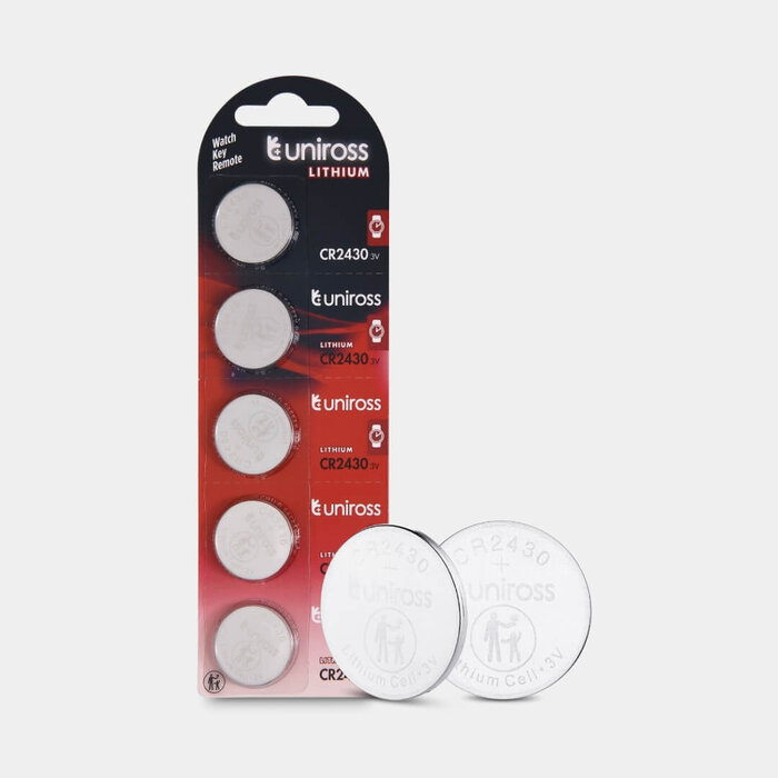 Uniross Uniross CR2430 Lithium Knoopcel Batterijen 3V – Blister van 5 stuks | Hoge energiedichtheid & 5 jaar houdbaar