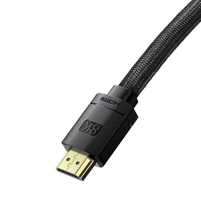 Baseus High Definition Series HDMI 2.1 Kabel 8K 60Hz – 48Gbps – 4K 120Hz – 3D – Dynamic HDR – VRR – eARC – 1m – Zwart
