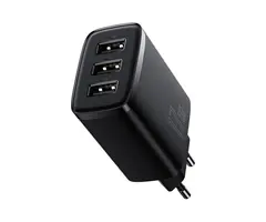 Baseus Compacte USB Lader 17W – 3x USB-A – iQ Smart Charging – Zwart