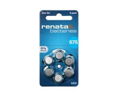 Renata ZA675 Hoortoestelbatterij Type 675 Blauw – Blister 6 stuks