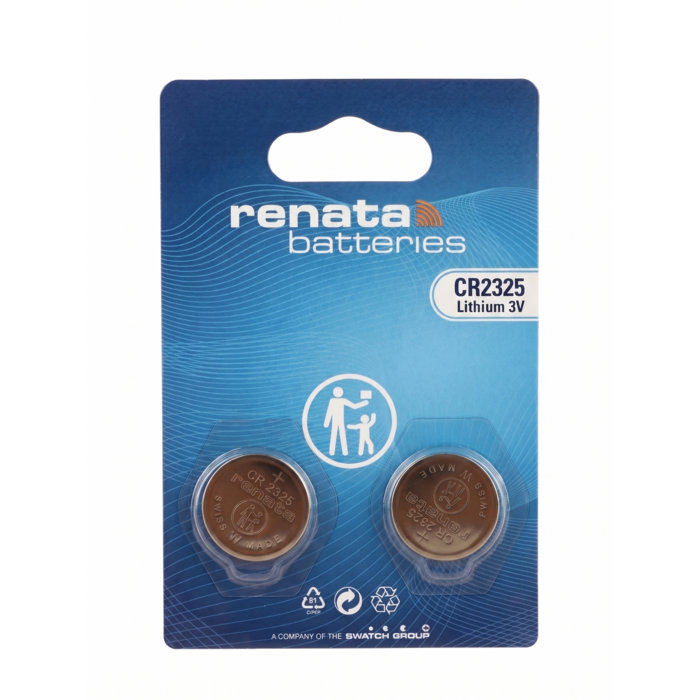 Renata CR2325 Lithium Knoopcel Batterij 3V Blisterverpakking - 2 Stuks