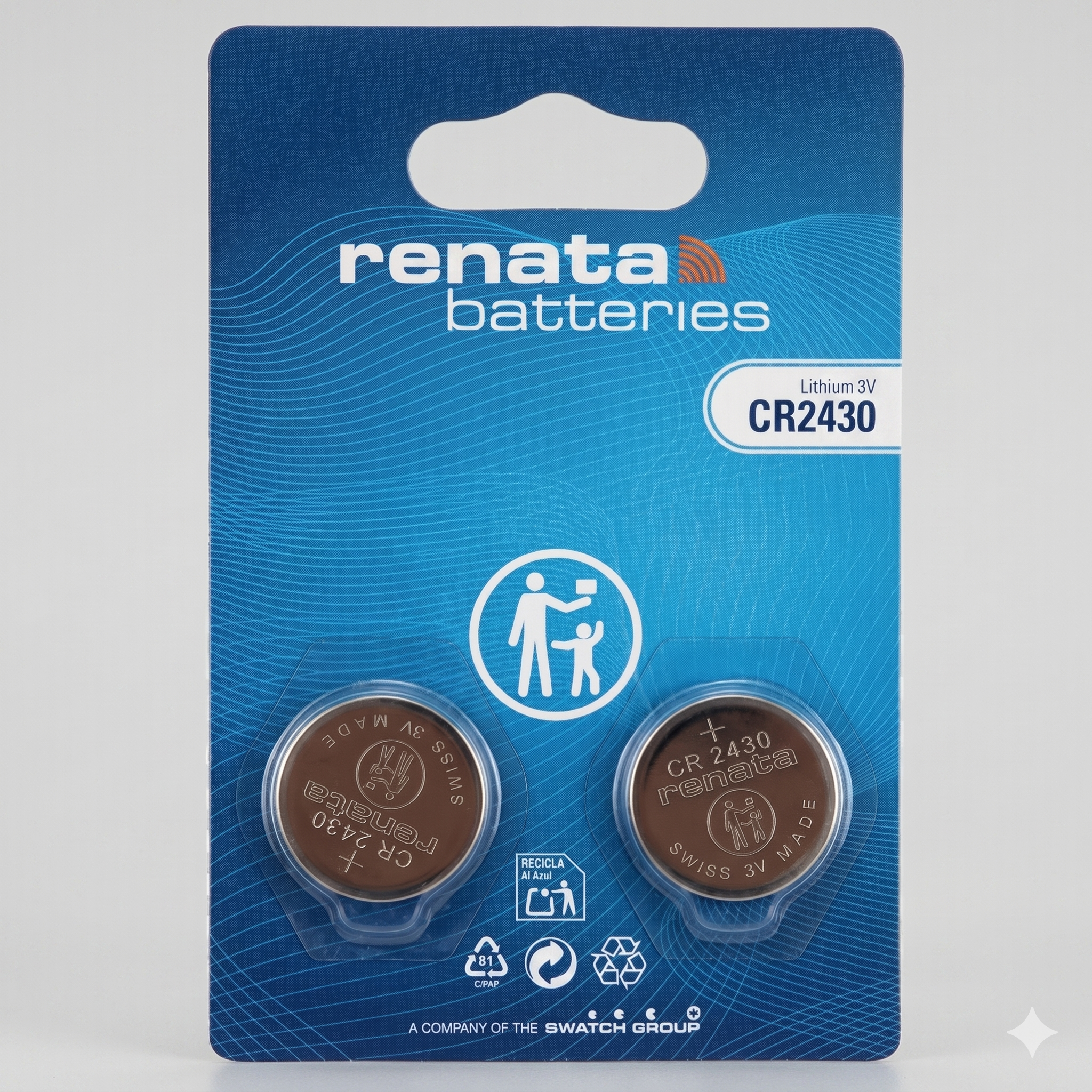 Renata CR2430 Lithium Knoopcel Batterij 3V Blisterverpakking - 2 Stuks