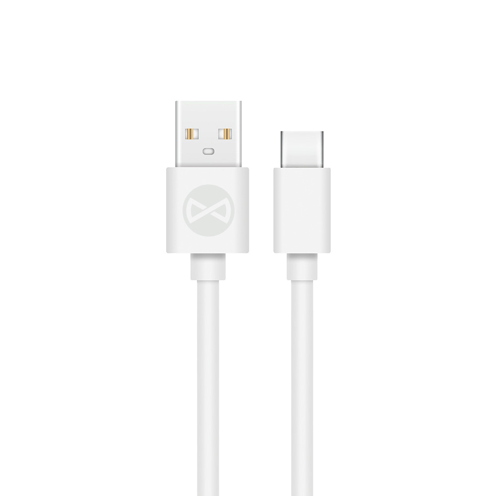 Forever USB naar USB-C Kabel (1m) - Wit - 2A Snellaadkabel met Dataoverdracht