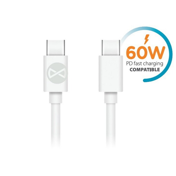 Forever USB-C naar USB-C Oplaadkabel 1 meter – Power Delivoreveery 60W – Snelladen & Datatransfer – Wit