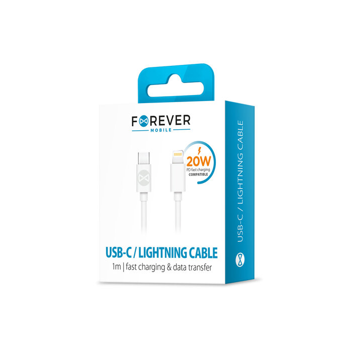 Baseus USB-C naar Lightning Kabel (1m) - Wit - 20W Power Delivery (PD) 3A Snellaadkabel met Dataoverdracht - EAN 5900495900203