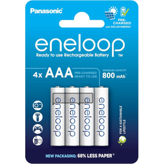 Eneloop Oplaadbare AAA batterijen 800 mAh 4 stuks Eneloop