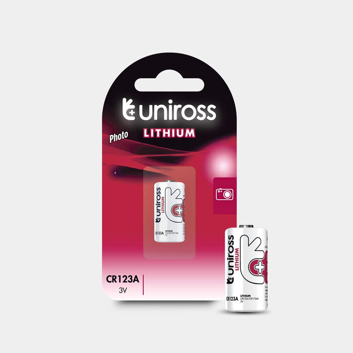 Uniross CR123A Lithium Batterij 3V 1500mAh – Blister 1 stuk (CR17345 / DL123A)