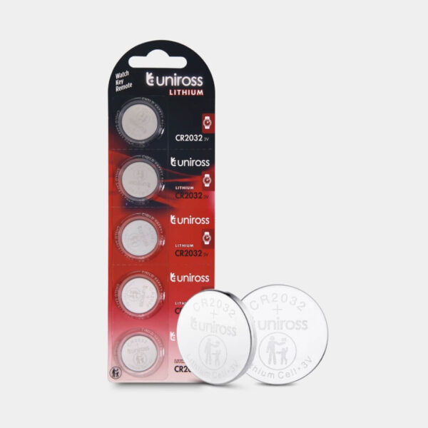 Uniross CR2032 Lithium Knoopcel Batterij 3V 220mAh – Blister 5 stuks (DL2032)