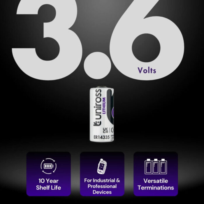 Uniross ER14335 Lithium Thionylchloride Batterij 3,6V 1650mAh 2/3 AA (1 stuk)