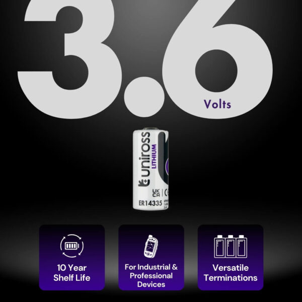 Uniross ER14335 Lithium Thionylchloride Batterij 3,6V 1650mAh 2/3 AA (1 stuk)